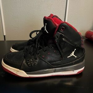 Jordan Kids' Black and Red High-Top Sneakers